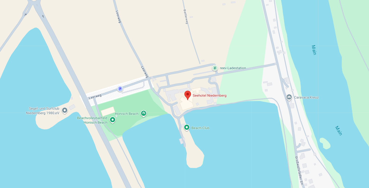 Anfahrt zum Seehotel Niedernberg – Lageansicht (Klick öffnet Google Maps)